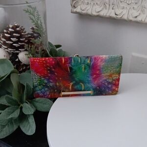 Brahmin Rainbow Multi-Color Embossed Leather Wallet